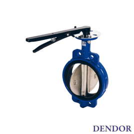 Затвор дисковый поворотный 015W DN125 PN16 корпус и диск сталь, Dendor