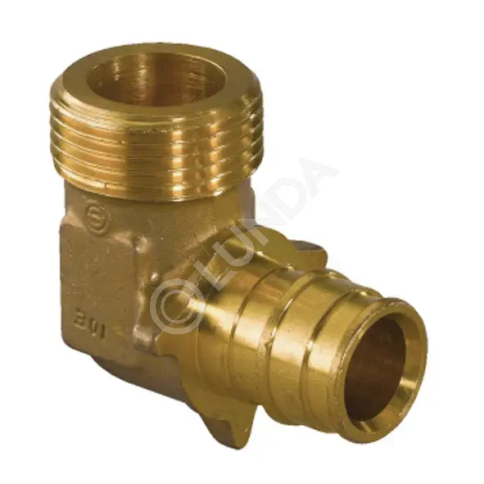 Угольник Q&E латунный 16х1/2" НР (1023019), Uponor фото 1