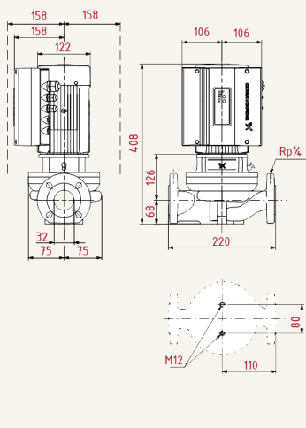 Насос циркуляционный TPE 32-60/2-S без упаковки (96275343), Grundfos фото 3