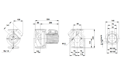 Насос циркуляционный UPS 32-120 F без упаковки (96401839), Grundfos фото 4